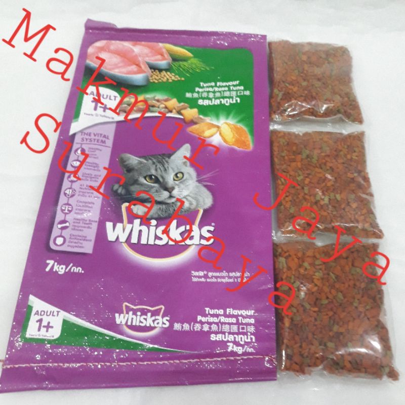 Whiskas Dry Adult 1+ Tuna flavour(Rasa Tuna) Makanan Kucing 500gr