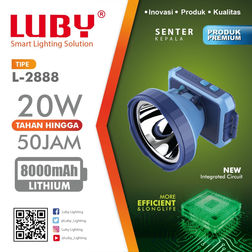 Senter Kepala Luby 2888 20Watt & 2888 40Watt