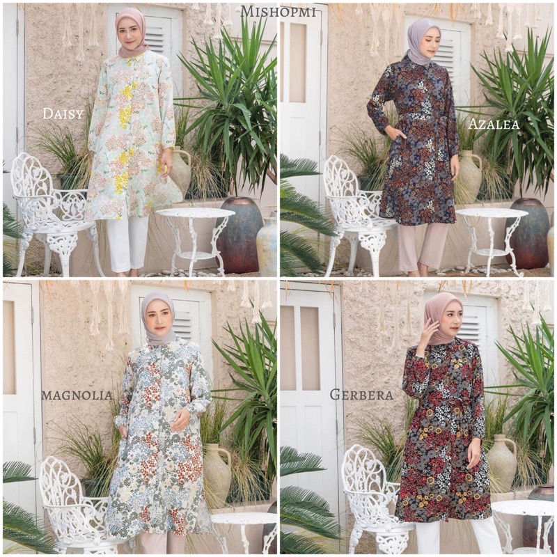 Rumaisya Daily Blouse Daisy Gerbera Azalea Magnolia Size XS S M L XL XXL by Heaven Lights Tunik Tuni