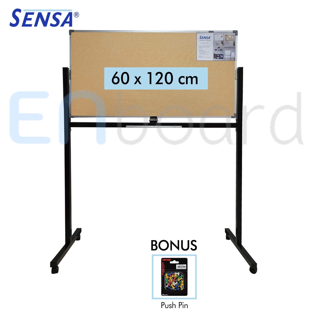 

Softboard / Pin Board / Cork Board / Papan Pengumuman / Mading Standing Polos Sensa 60 x 120 cm