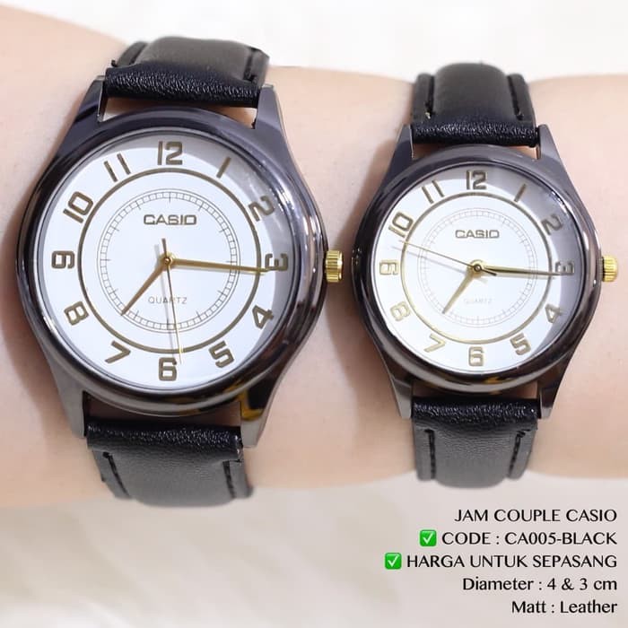 "Jam tangan COUPLE casio free baterai cadangan grosir ecer tali kulit"