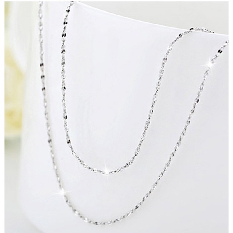 Fashion Simple Chain 100% 925 Rantai perak murni  Necklace Kalung Pendek 1.2mm Starry Necklace