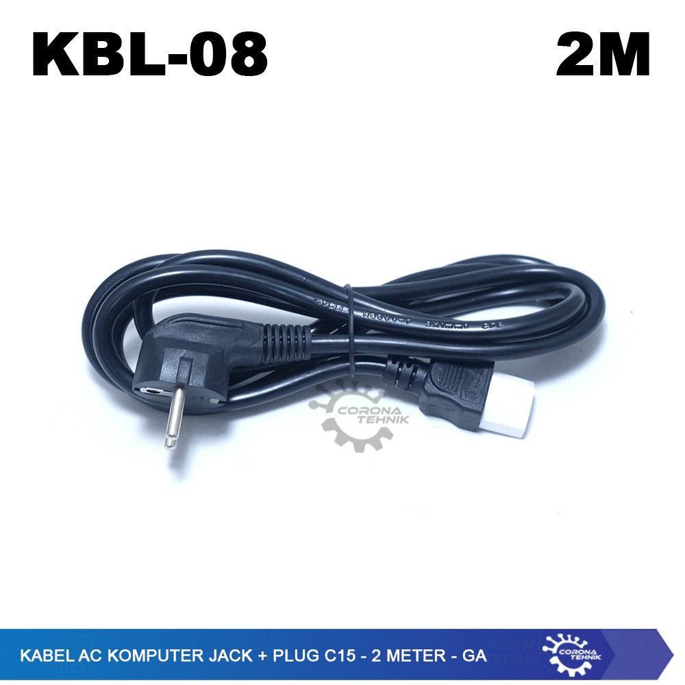 GA - Kabel AC Komputer Jack + Plug C15 - 2 Meter