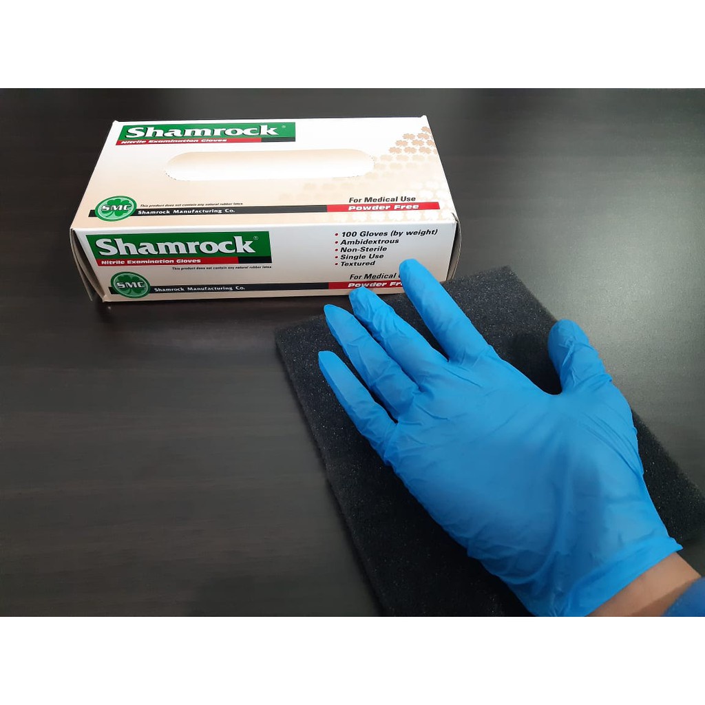 Sarung Tangan Medis Operasi Medical Surgical Disposable Nitrile Examination Glove Gloves SHAMROCK Po