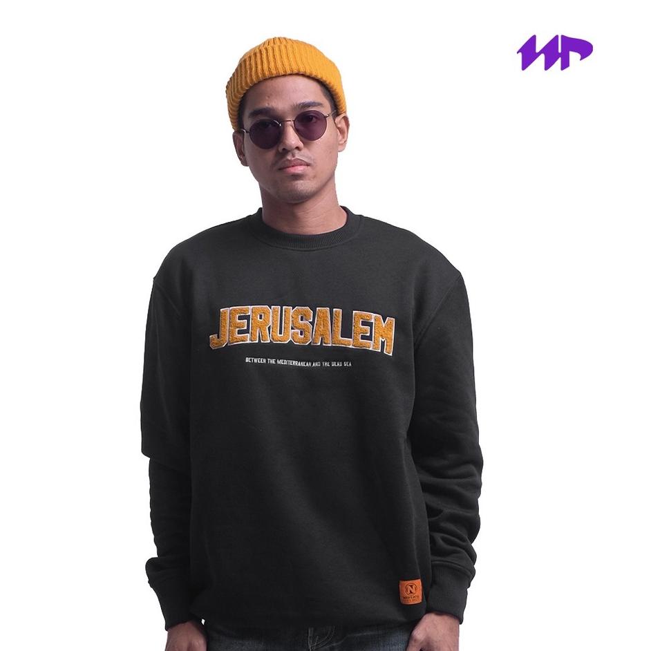 Murah Noforty Project Sweater Crewneck Jerusalem Black