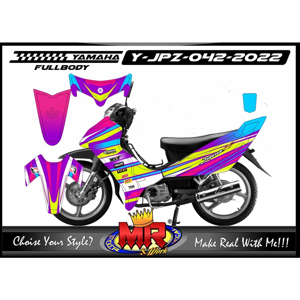 Stiker FullBody Decal Custom Stiker Motor Yamaha Jupiter Z Racing