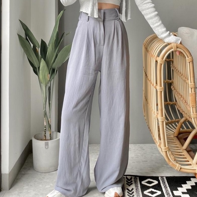 KINARA KULOT HW Pants Krincle Airflow Premium/ kulot Crincle airflow High waist kinara/ Trouser Pants