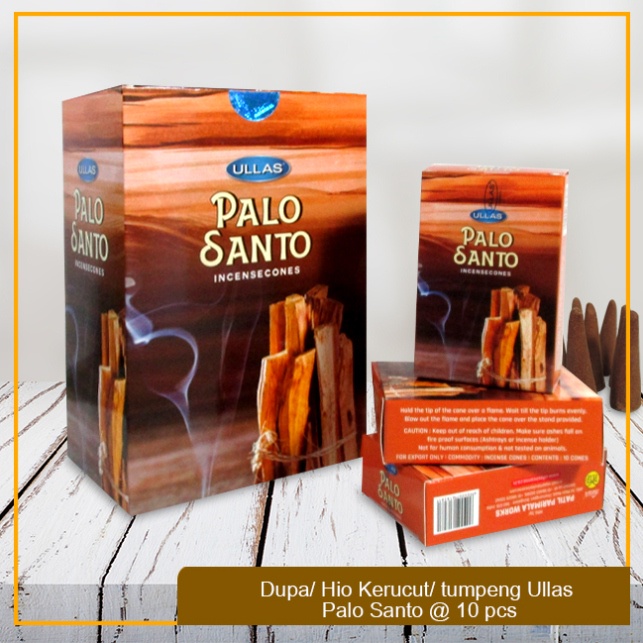Dupa Hio Wangi Ullas Kerucut Cone Palo Santo Perlusin