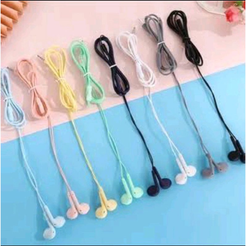 Headset/handsfree /HF macaron U19 warna warni