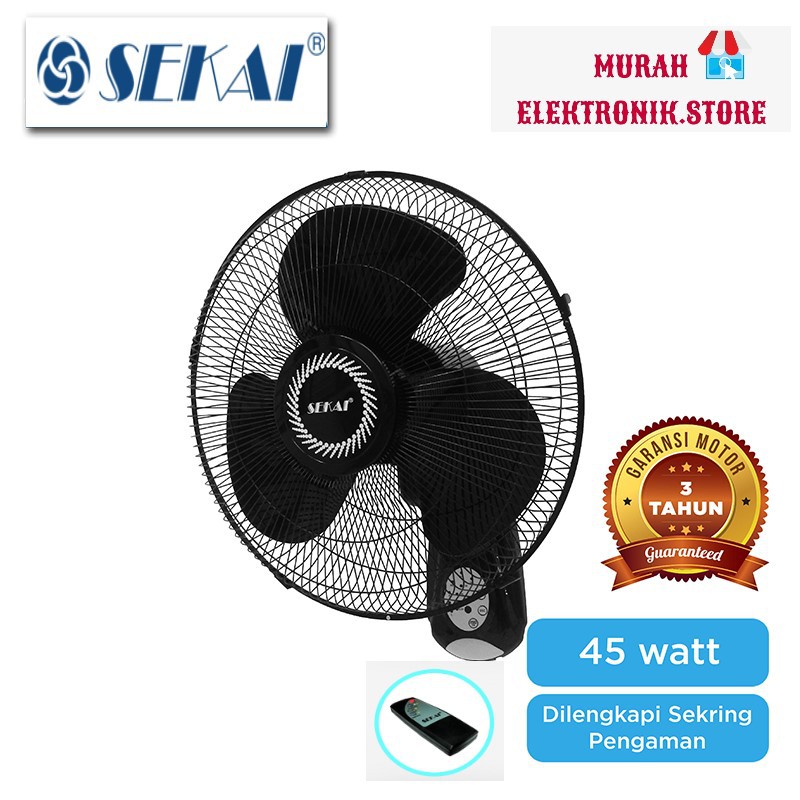 SEKAI Kipas Angin Dinding Remote / Wall Fan 16 Inch - WFN 1628