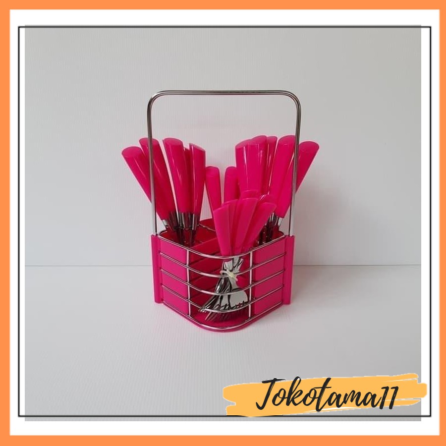 WV. NAKAMI SENDOK GARPU SET PERALATAN MAKAN CANTIK WARNA