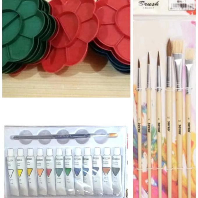 

(((Bisa Bayar Di Tempat))) Paket Lukis ( Kuas+Palet+Cat Akrilik) Stok Terbatas Kode 500