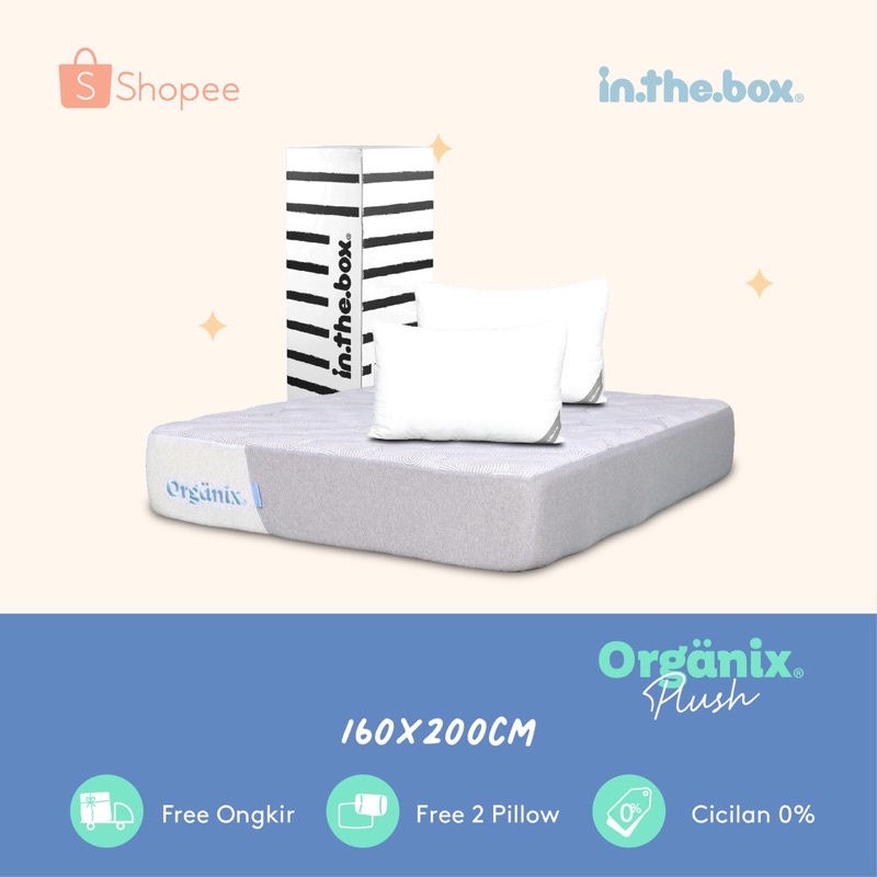 Kasur Busa IN THE BOX ORGANIX  HYBRID Ukuran 90, 100, 120, 160, 180 dan 200