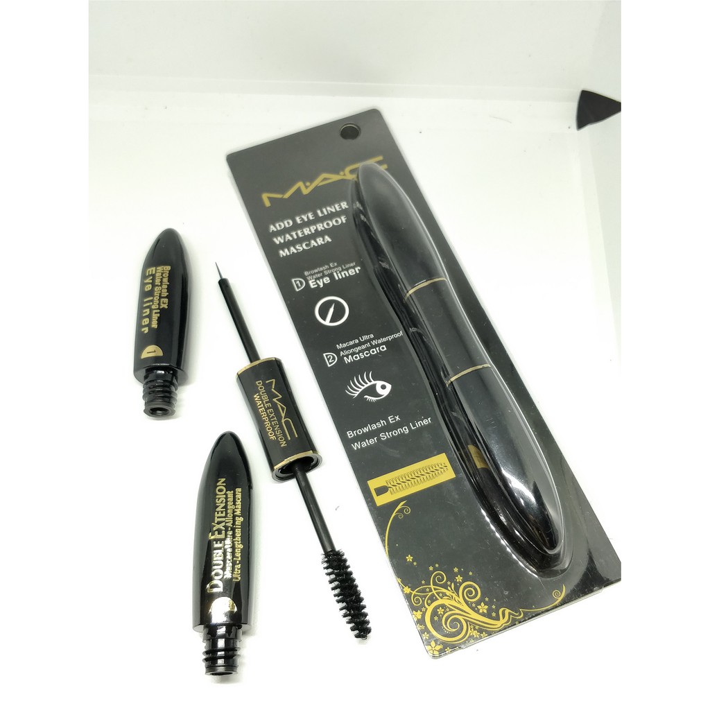 MAC EYELINER + MASCARA 2IN1 M.A.C EYE LINER DOUBLE EXTENSI 