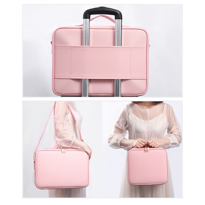 New Arrival Tas kosmetik PU Soft Pink Tas Make up Beauty Case