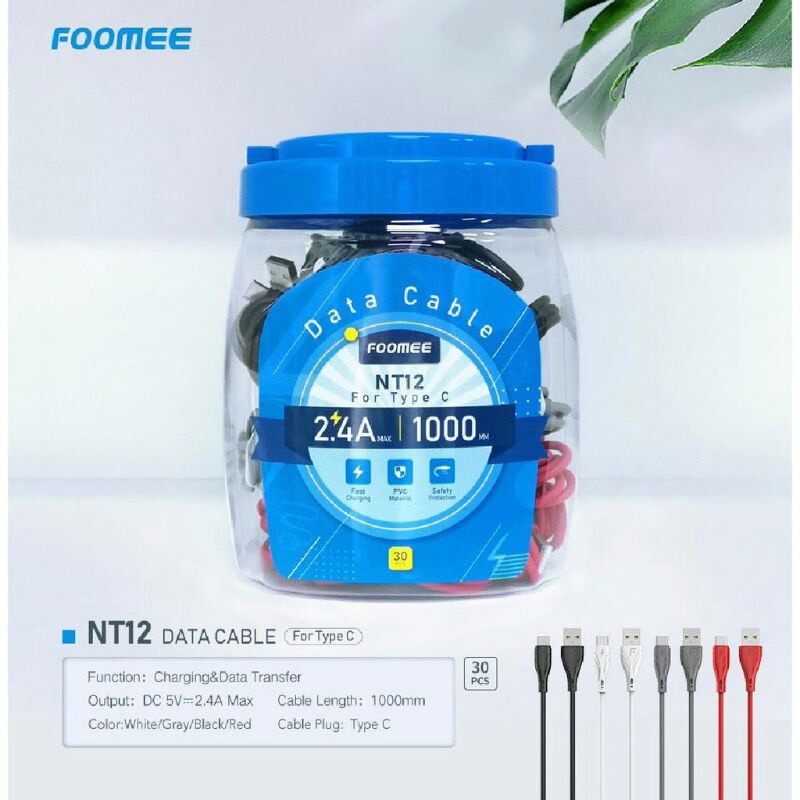KABEL DATA TYPE-C FOOMEE NT12 1 TOPLES 30PCS DATA CABLE TYPE-C FOR ANDROID