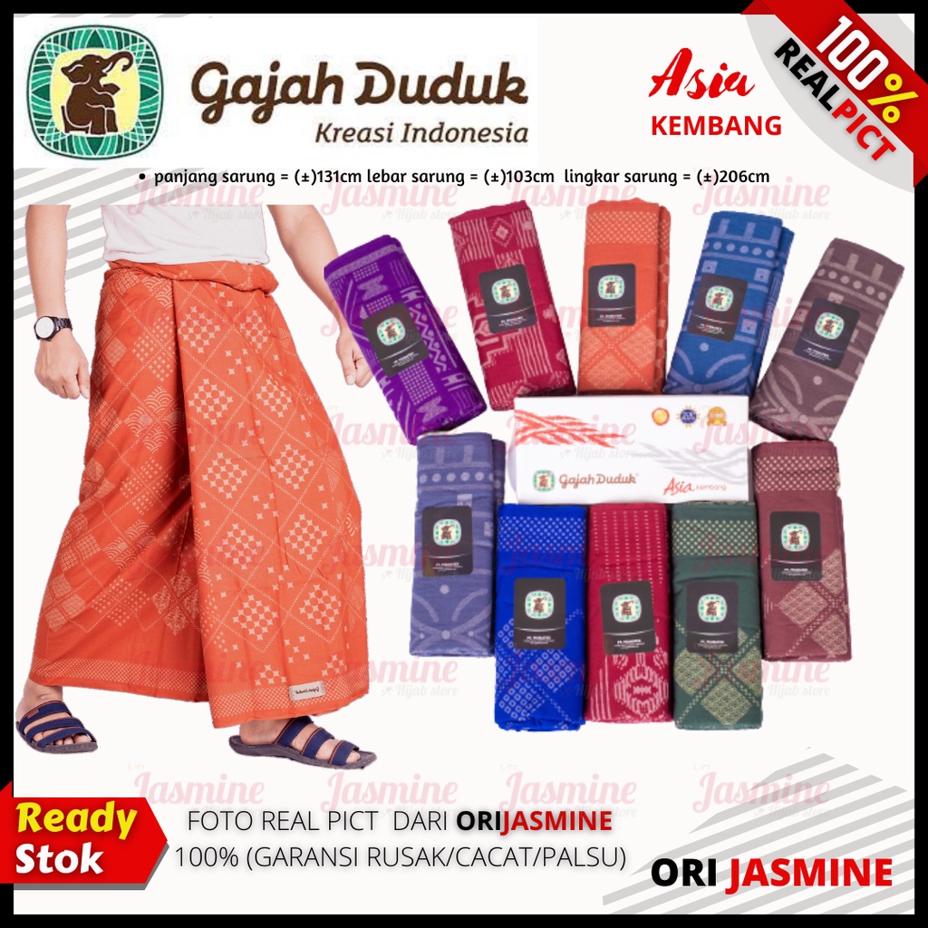 Sarung Gajah Duduk Asia Kembang Motif Bali Songket Premium Batik Pria Tenun Tradisional Dewasa Laki Daerah Jawa Tengah