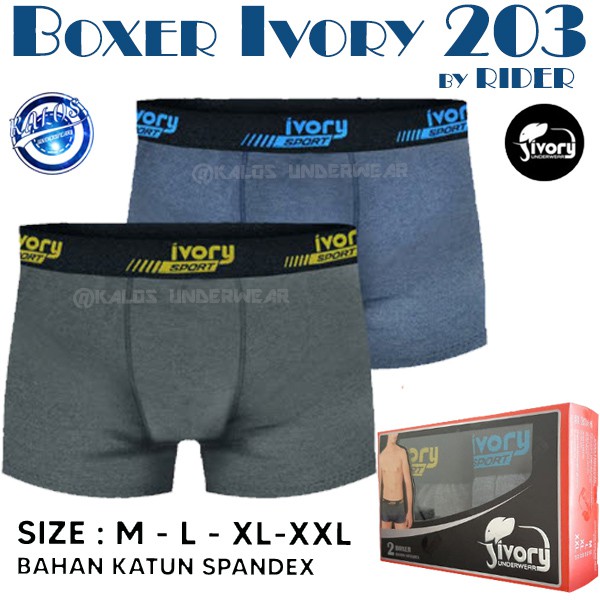 Celana Dalam Boxer Pria Ivory IV 203 Isi 2 by Rider Group