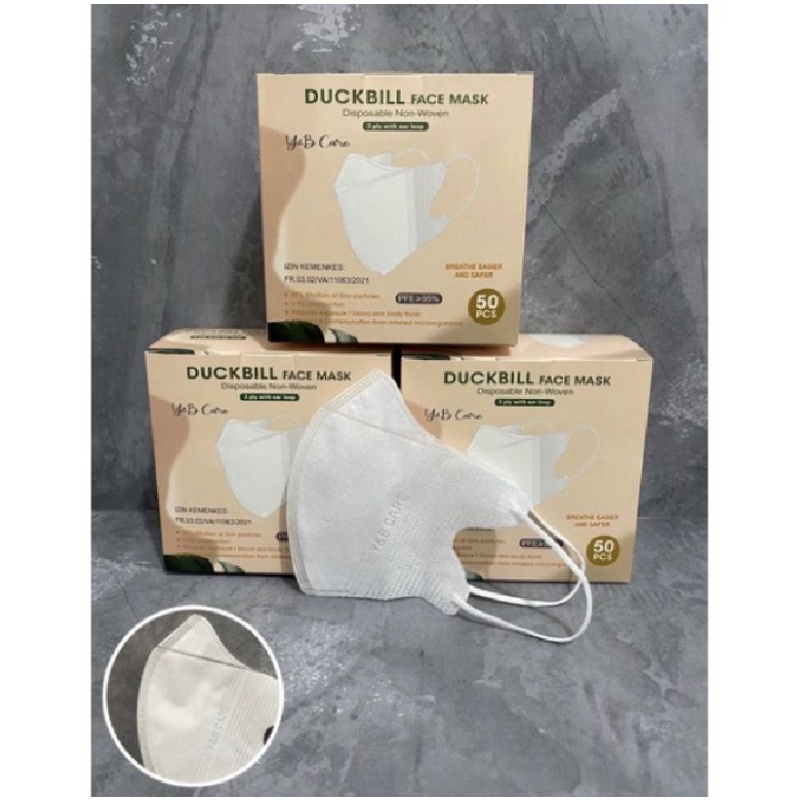 Duckbill Y&B Care, Masker ynb premium Good quality 50pcs Masker Dewasa