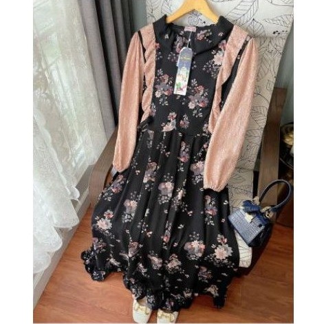 orlin dress alaya, alody (p.o 6 juni) zalwa hayya gingham black flanel brown by haidee orlin