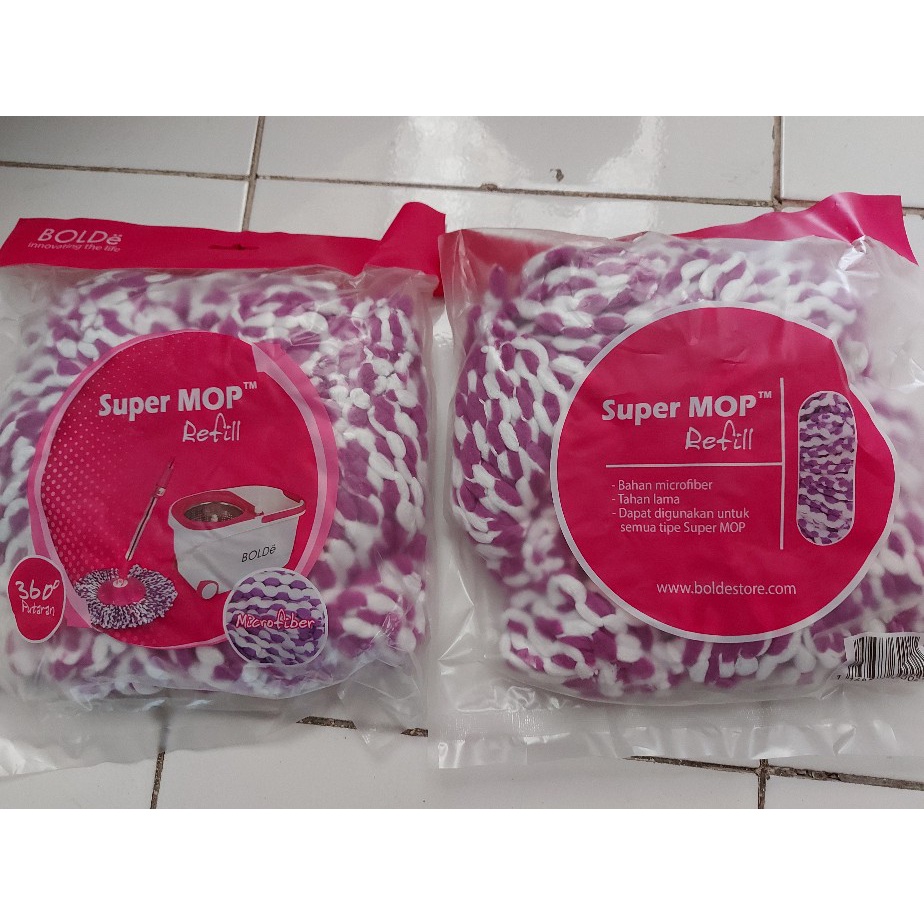 Refill Bolde Super Mop Kain Microfiber Isi Ulang Spin Mop - PER 1 PCS