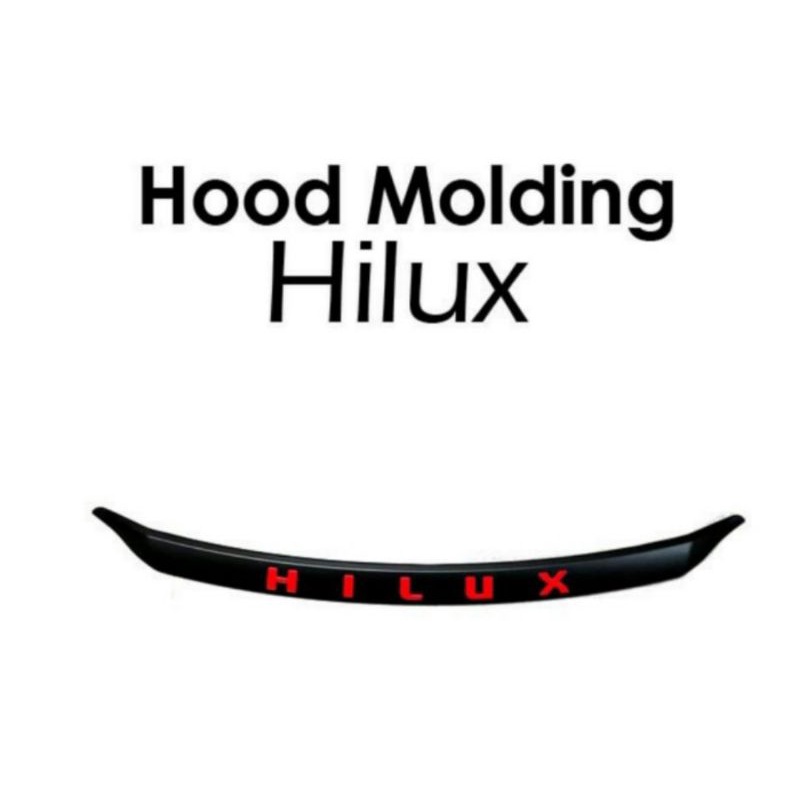 hood molding list kap mesin Hilux 2020 hitam emboss merah