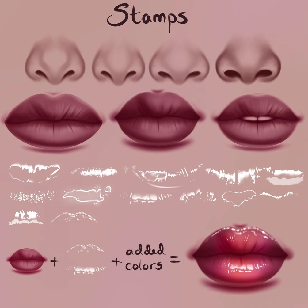 Procreate Brush - 66 Makeup and Facial Stamps for Procreate