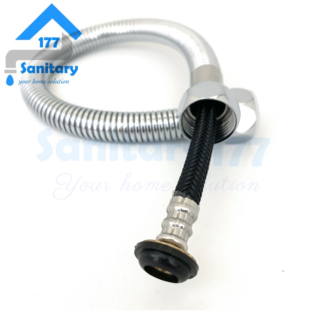 Selang air panas stainless 304 Fleksibel 30cm 40 cm 50cm AER-selang flexible hose anyam sus304 anyaman high pressure Wastafel Shower Water Heater selang stainless 304 sus304 kuningan brass tebal bagus hose panas dingin