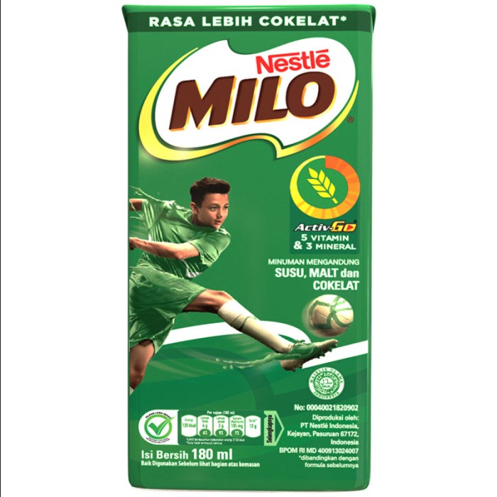 

Milo ActivGo UHT Tetra Pak 190 ml Susu Cair Siap Minum