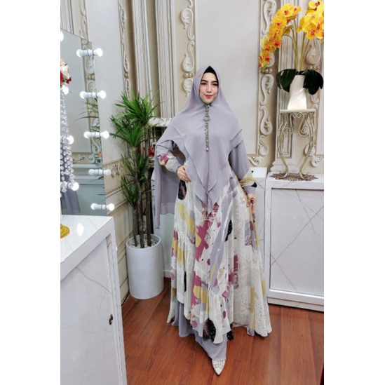 Vania Series ORI by Syafeera Syar'i / Gamis Set Syar’i / Gamis Pesta Mewah / Baju Syar'i Terbaru / Fashion Muslimah Branded / Dress Muslimah Branded-2
