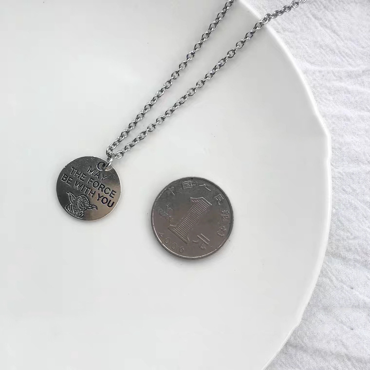 19131cute Kalung Rantai Liontin Bintang Bahan Stainless Steel Gaya Vintage untuk Wanita