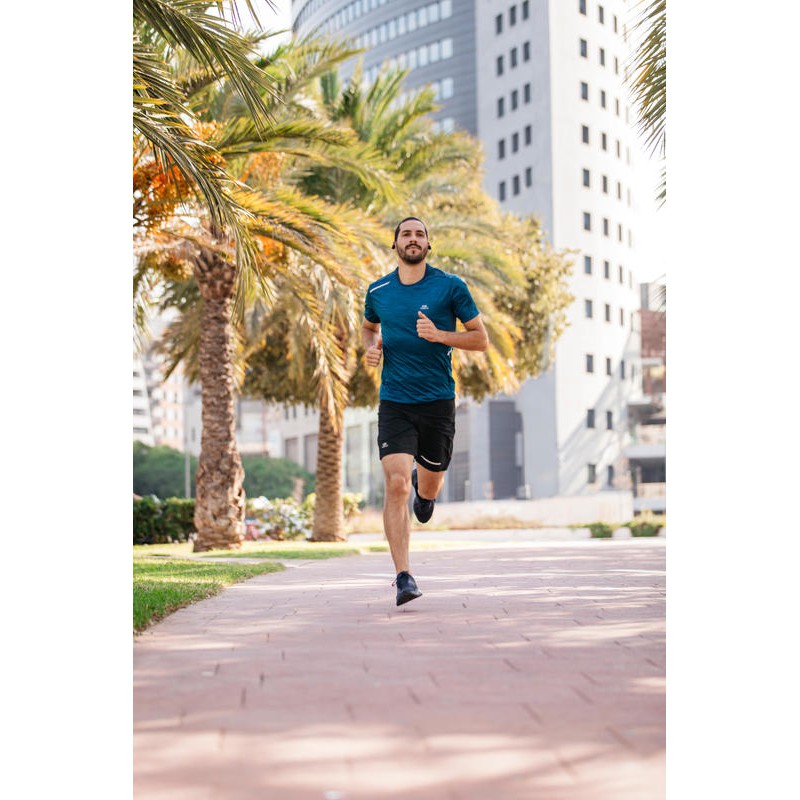KALENJI Run Dry+ Kaos T-Shirt Olahraga Lari Pria Quickdry Original - Petrol Blue