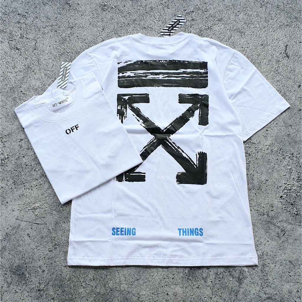 KAOS BAJU TSHIRT OFFWHITE BRUSH ARROW |KAOS DISTRO| |KAOS PRIA| ORIGINAL MURAH