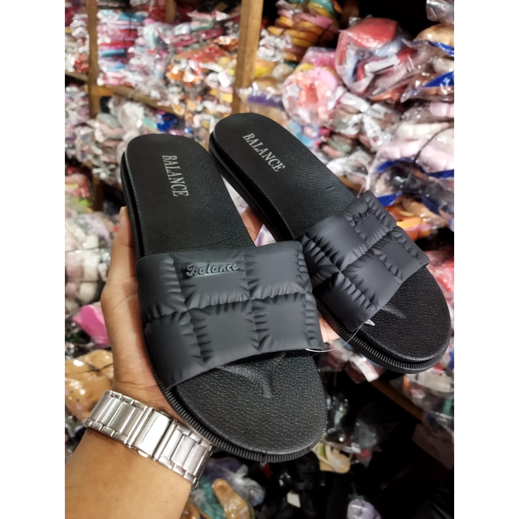 Sandal selop Jelly balance Wanita Import Motif Kotak /Sendal selop Anti Slip Balance 956-W2 37-40