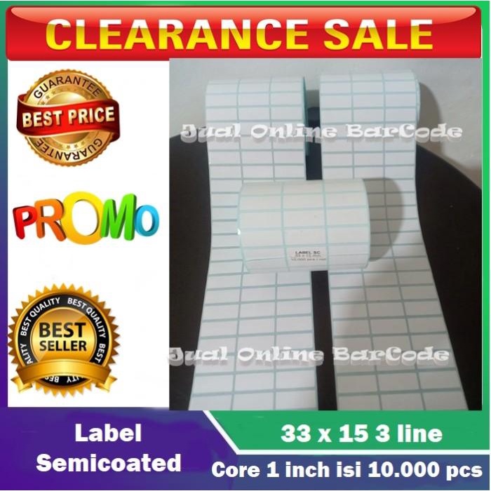 

Delia | Stiker Label Barcode Semicoated | Semicode 33X15 33 X 15 3 Line 10.000