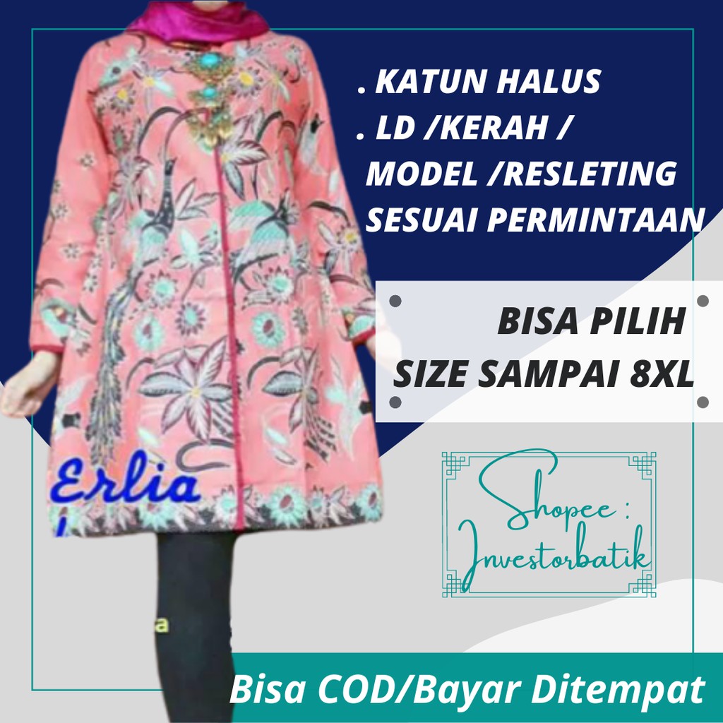 Atasna Batik Wanita Ppbtk07 Modern Batik Cassual Atasanbatik Wanitabatik /atasanwanita/jumbo