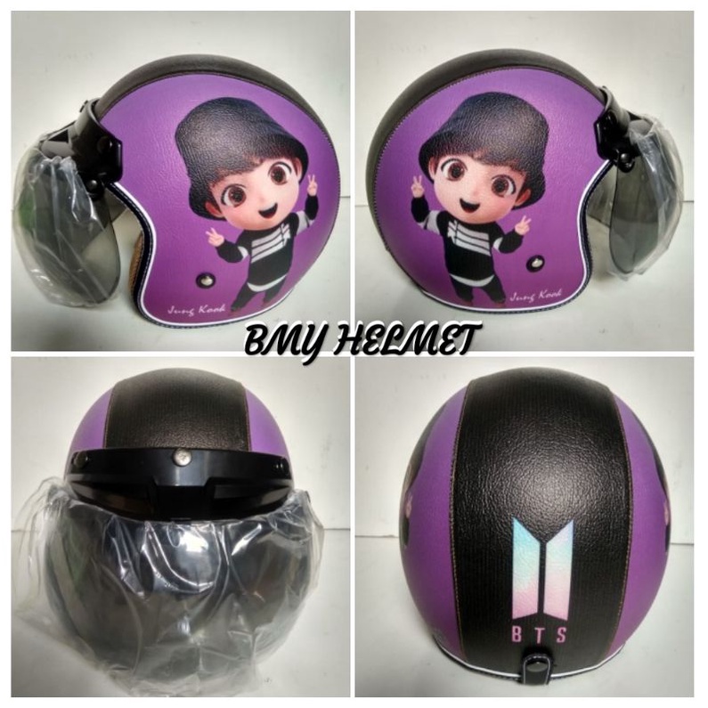 helm bogo retro dewasa motif BTS-jungkook