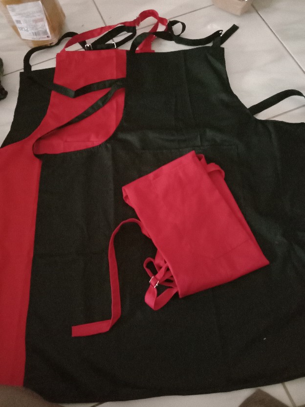 Apron Warna Hitam Polos Katun Drill