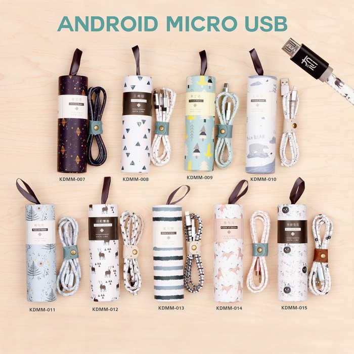 Kable Data iPhone Android IOS Micro Fast Charging Cable Korea Motif