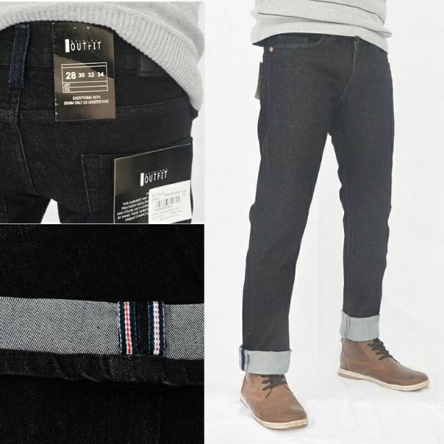 ( CELANA JEANS BAYAR DI TEMPAT )Celana jeans selvdge birumuda outfit - celana jeans outfit - selvdge