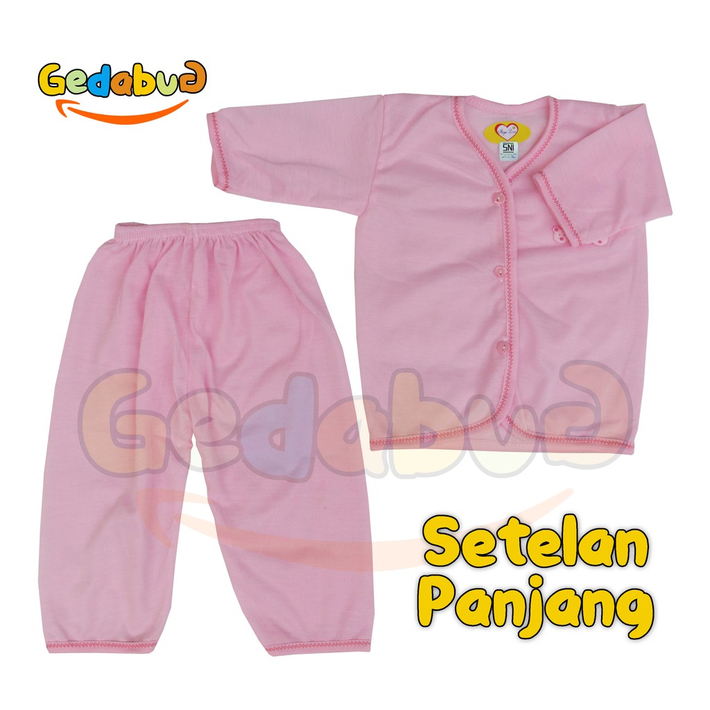 6 set - Setelan Care warna Panjang | Baju Panjang + Celana Panjang Bayi New Born