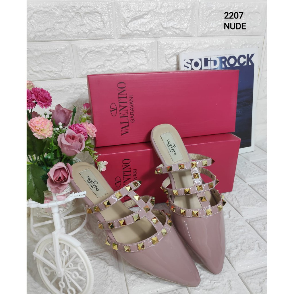 Shoes Flat Import TERMURAH Bahan Glosy VL KODE 2207