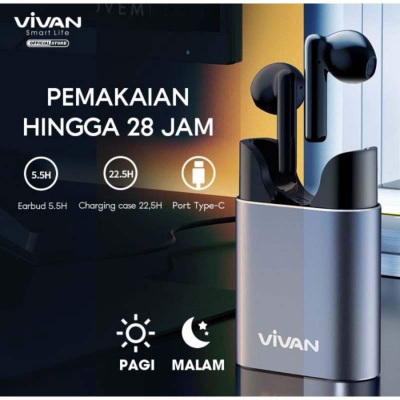 VIVAN Life 100 Handsfree Metallic Bluetooth 5.0