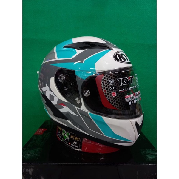 KYT HELM FALCON FR-RAID WHITE GREEN