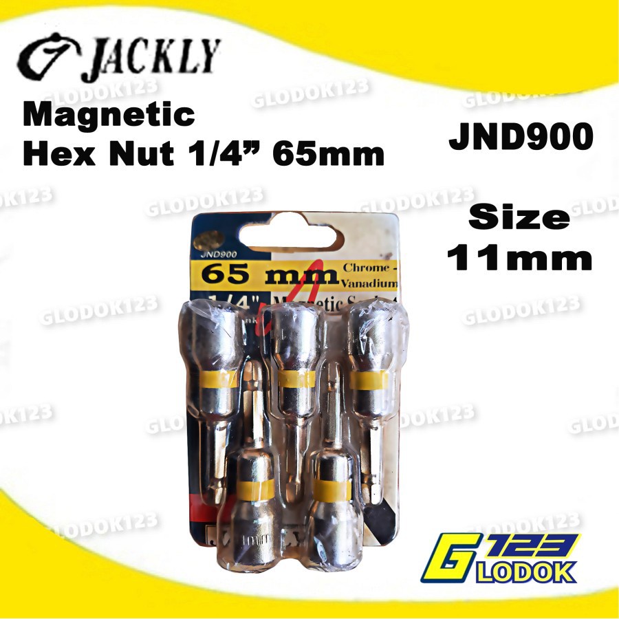 Kunci Hex Nut Magnetic 1/4&quot; 65mm Jackly