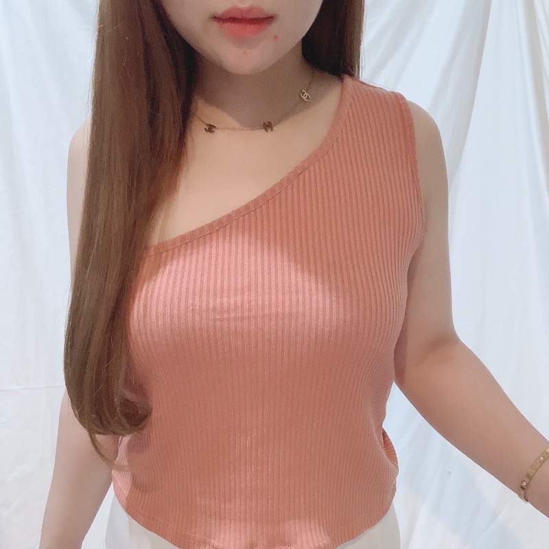Ribbed One Shoulder Tank Top | Maimon Grosir