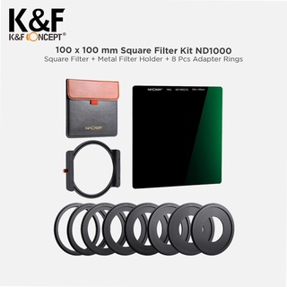 K&F Concept Square Filter Kit ND1000 with Metal Filter Holder and 8 Adaptor Ring - Seri 2