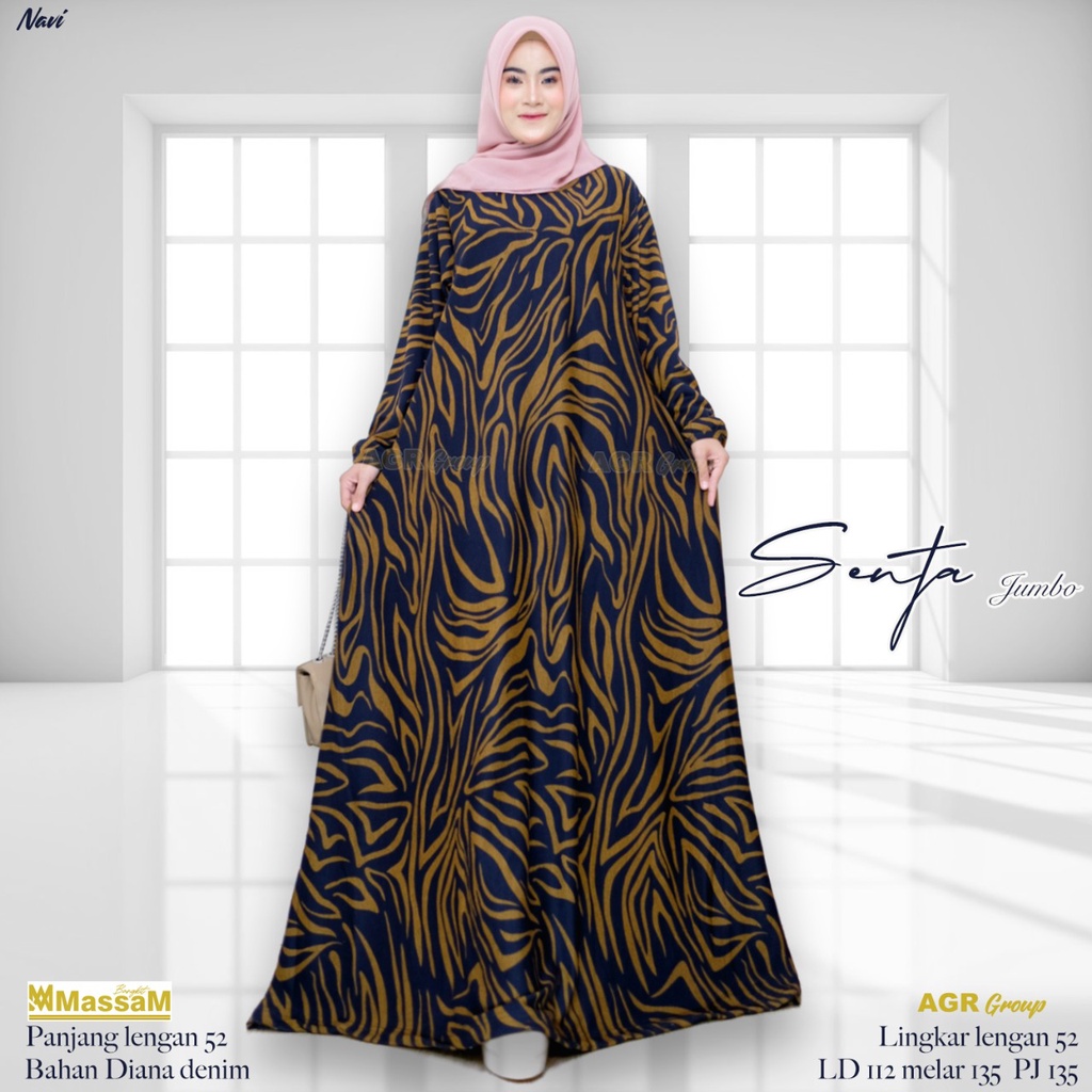 Baju Gamis Jumbo Ibu Ibu Terbaru 2022 Busana Wanita Muslim Lebaran Undangan Kondangan Big Size Ld 11