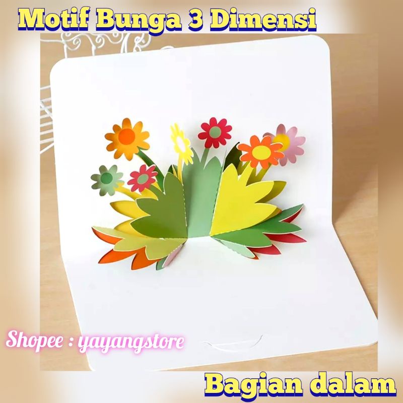 Kartu Ucapan Greeting Card Rustic Valentine Lahiran Hadiah Anniversary Bunga Kering Impor