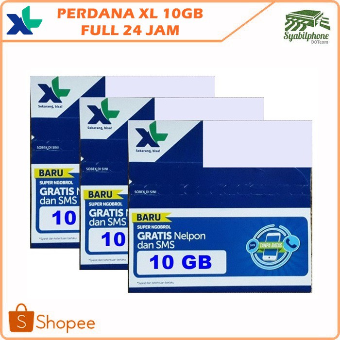 KARTU PERDANA KUOTA XL 10GB FULL 24 JAM DATA XL 10GB